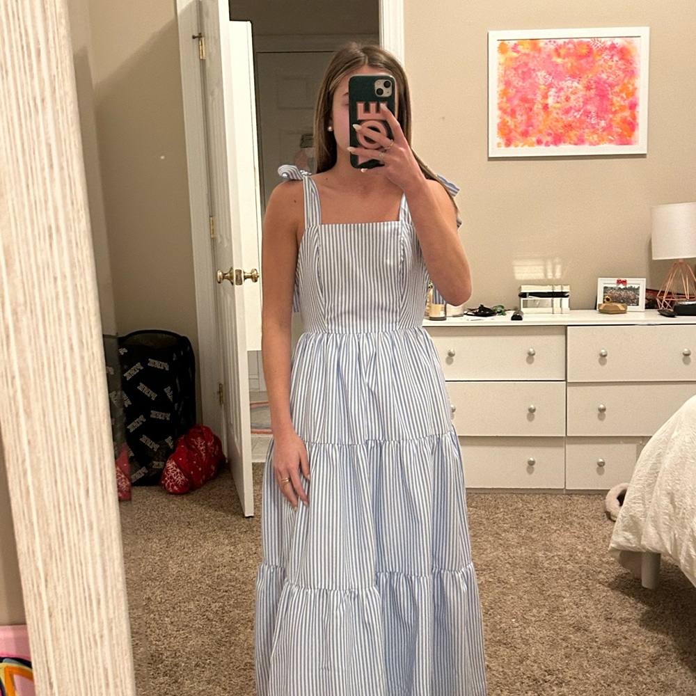 Striped Blue and White Women's Dress